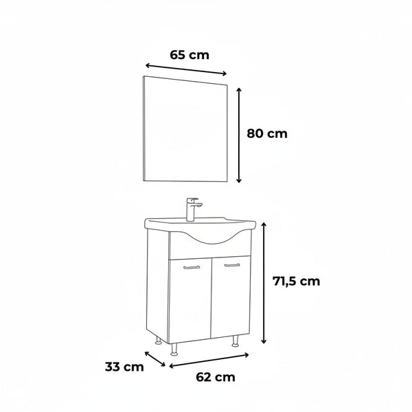 Leziter Set mobilier baie Ruben Prime 65, Alb