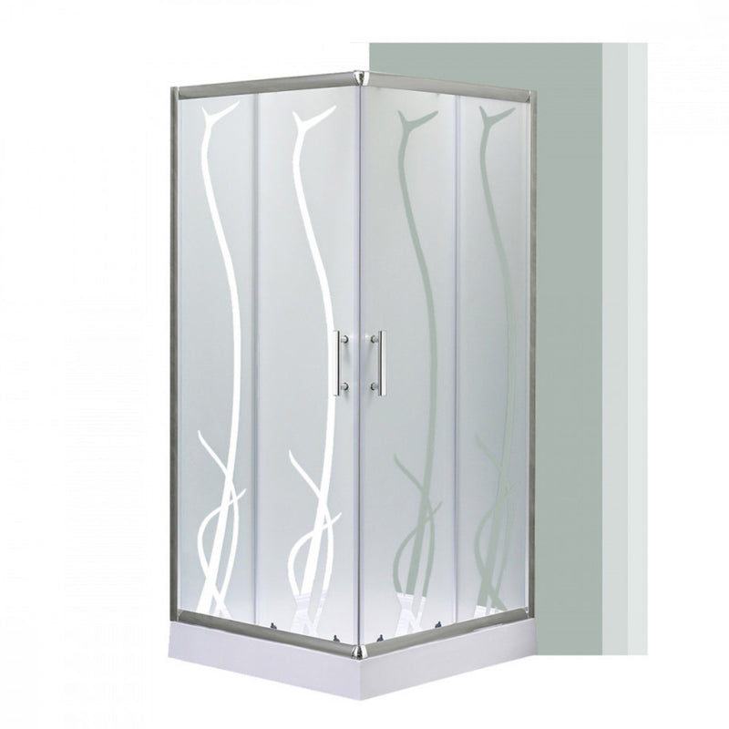 Leziter Cabină de duș pătrată Spirit BAMBOO 80x80, cu cădiță de duș acrilică armată