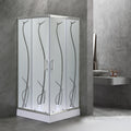 Leziter Cabină de duș pătrată Spirit BAMBOO 80x80, cu cădiță de duș acrilică armată