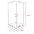 Leziter Cabină de duș pătrată Spirit BAMBOO 80x80, cu cădiță de duș acrilică armată