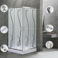 Leziter Cabină de duș pătrată Spirit BAMBOO 80x80, cu cădiță de duș acrilică armată