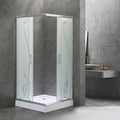 Leziter Cabină de duș pătrată Spirit BAMBOO 80x80, cu cădiță de duș acrilică armată