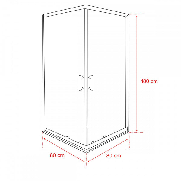 Leziter Cabină de duș pătrată Spirit BAMBOO 80x80, fără cădiță de duș