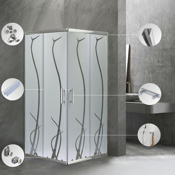 Leziter Cabină de duș pătrată Spirit BAMBOO 80x80, fără cădiță de duș