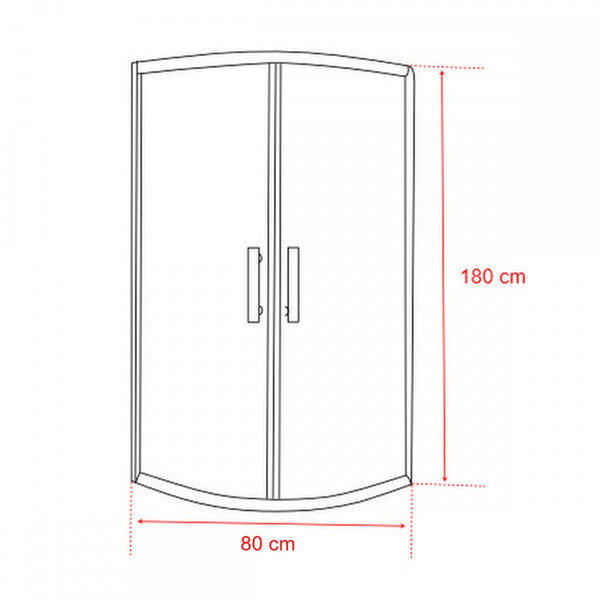 Leziter Cabină de duș curbată Spirit BAMBOO 80x80x180cm, fără cădiță de duș