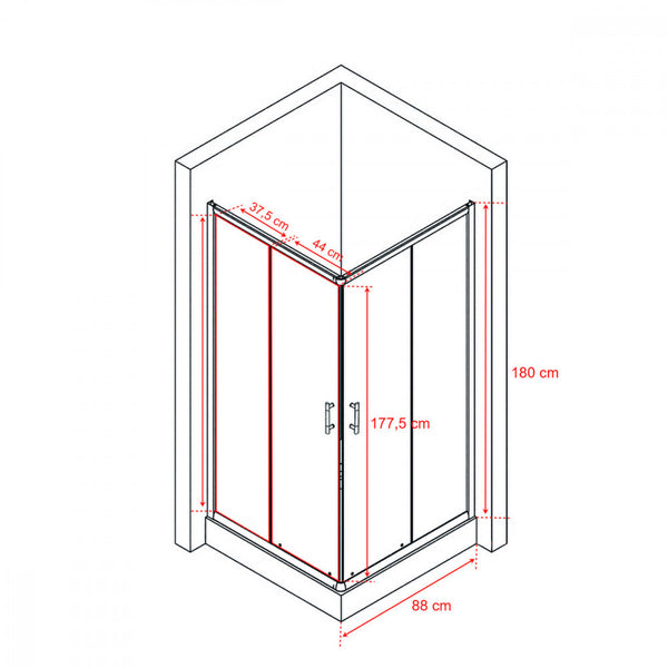 Leziter Cabină de duș pătrată Spirit BAMBOO 90x90, fără cădiță de duș