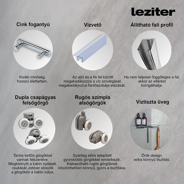Leziter Cabină de duș curbată Spirit Deep 90x90 cm cu cădiță adâncă