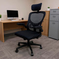 Leziter Scaun de birou ergonomic Flexo, pivotant, negru, cu suport lombar
