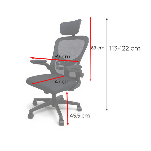Leziter Scaun de birou ergonomic Flexo, pivotant, negru, cu suport lombar