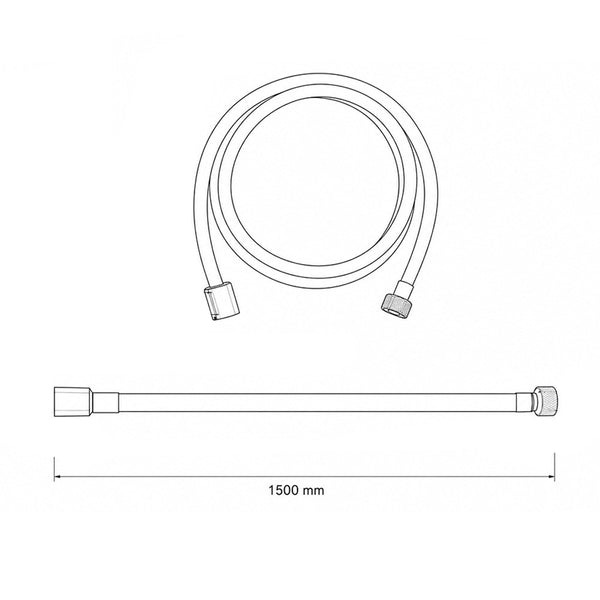 Leziter Furtun de duș Strong din PVC, 1,5 m, negru