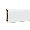 Leziter Bordură de podea din vinil SPC Alb-zăpadă 2400x60x12 mm