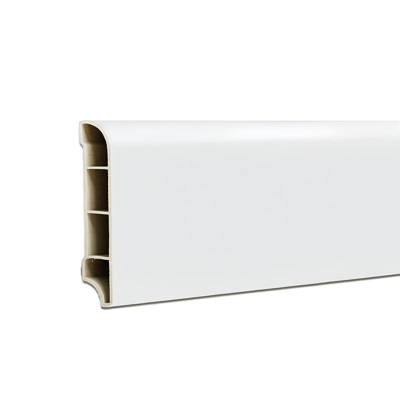 Leziter Bordură de podea din vinil SPC Alb-zăpadă 2400x60x12 mm