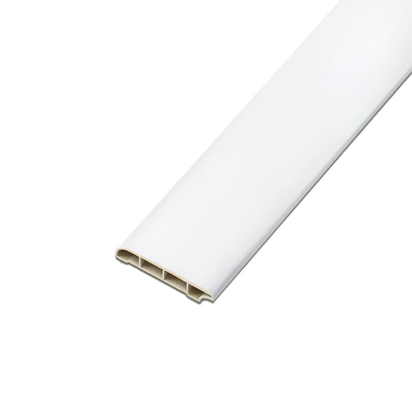 Leziter Bordură de podea din vinil SPC Alb-zăpadă 2400x60x12 mm