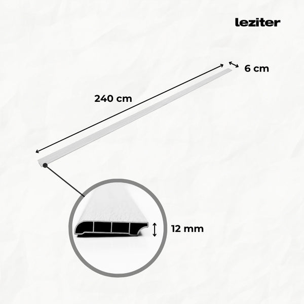 Leziter Bordură de podea din vinil SPC Alb-zăpadă 2400x60x12 mm