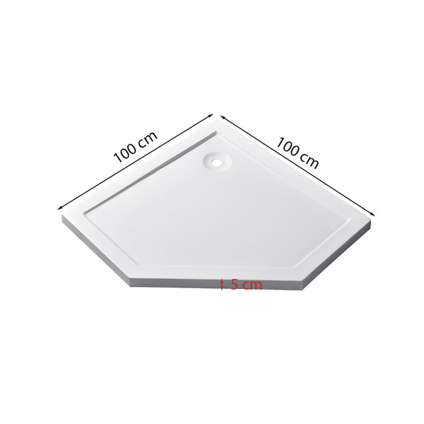 Leziter Tavă de duș acrilică pentagonală mică Modena Slim 100x100 cm