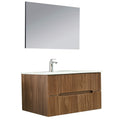 Leziter Set mobilier baie Trent 100 cu lavoar, oglinda, 2 sertare, 60x100 cm, stejar apus de soare