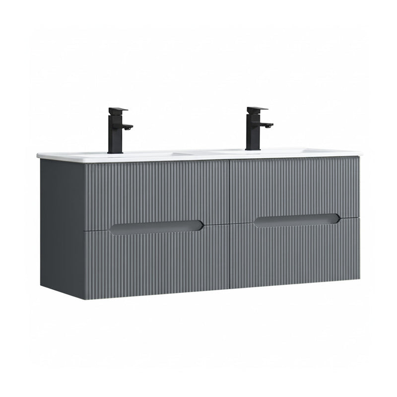 Leziter Masca chiuveta baie Trent 120 cu lavoar, 4 sertare, gri antracit