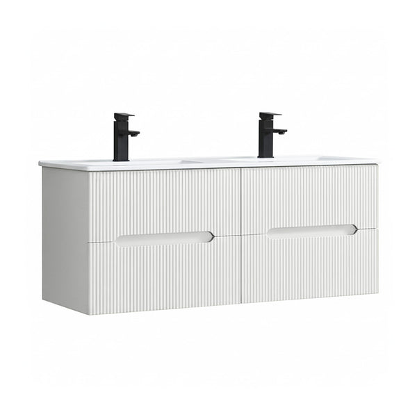 Leziter Masca chiuveta baie Trent 120 cu lavoar, 4 sertare, alb