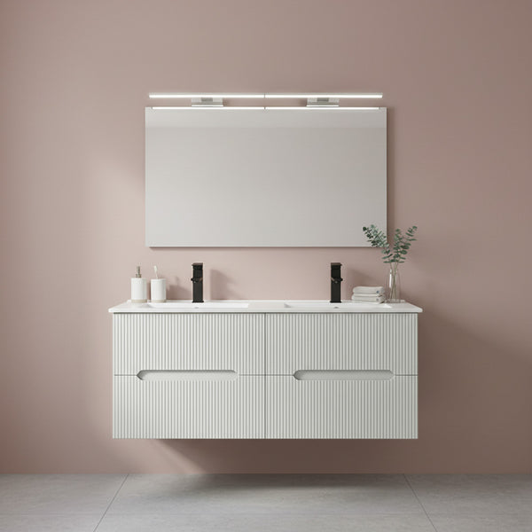 Leziter Masca chiuveta baie Trent 120 cu lavoar, 4 sertare, alb