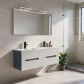 Leziter Set mobilier baie Trent 120 cu lavoar, oglinda, 60x120 cm, antracit gri-alb