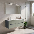 Leziter Trent Mobilier de baie 120 cm lavoar ceramic cu oglindă 60x120 cm gri antracit-verde-oliv