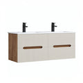 Leziter Masca chiuveta baie Trent 120 cu lavoar, 4 sertare, sunset oak-white