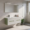 Leziter Masca chiuveta baie Trent 120 cu lavoar, 4 sertare, verde deschis-alb