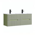 Leziter Trent 120 dulap de baie inferior cu chiuvetă ceramică (4 sertare) verde fistic - verde oliv