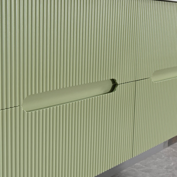 Leziter Masca chiuveta baie Trent 120 cu lavoar, 4 sertare, verde deschis