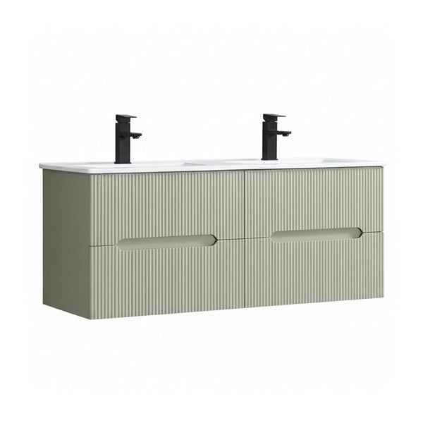 Leziter Masca chiuveta baie Trent 120 cu lavoar, 4 sertare, verde