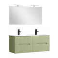 Leziter Set mobilier baie Trent 120 cu lavoar, oglinda 60x120 cm, verde deschis
