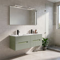 Leziter Trent Mobilier de baie 120 cm Lavetă ceramică cu oglindă 60x120 cm verde fistic-verde-olive