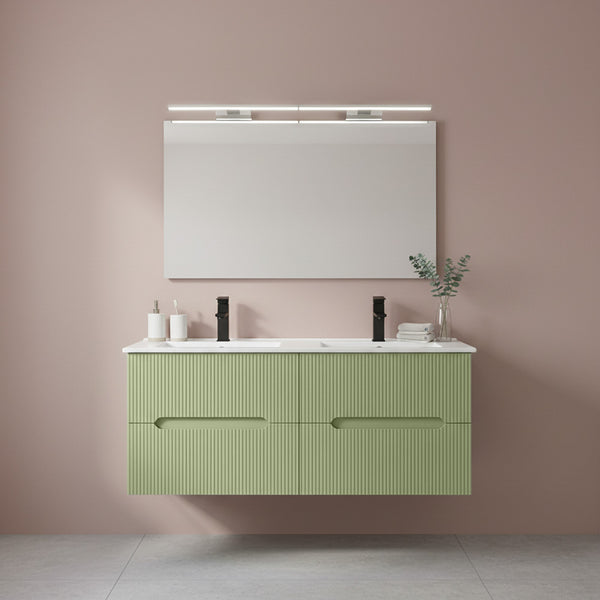 Leziter Set mobilier baie Trent 120 cu lavoar, oglinda 60x120 cm, verde deschis