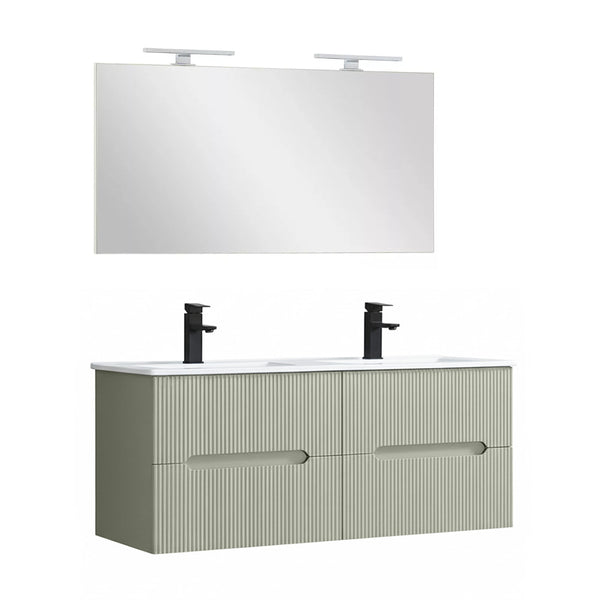 Leziter Set mobilier baie Trent 120 cu lavoar, oglinda 60x120 cm, verde