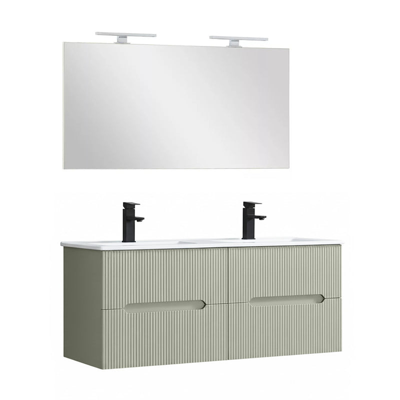 Leziter Set mobilier baie Trent 120 cu lavoar, oglinda 60x120 cm, verde