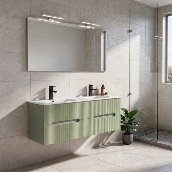Leziter Trent Mobilier de baie 120 cm chiuvetă ceramică cu oglindă 60x120 cm verde măslin verde-pistachio
