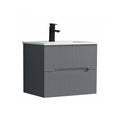 Leziter Masca chiuveta baie Trent 60 cu lavoar, 2 sertare, gri antracit