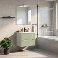 Leziter Masca chiuveta baie Trent 60 cu lavoar, 2 sertare, alb-verde deschis