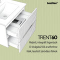 Leziter Trent Mobilier de baie 60 cm lavoar ceramic (2 sertare) cu oglindă 60x80 cm gri antracit-verde-oliv