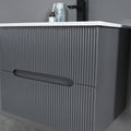 Leziter Set mobilier baie Trent 60 cu lavoar, oglinda, 2 sertare, 60x80 cm, gri antracit