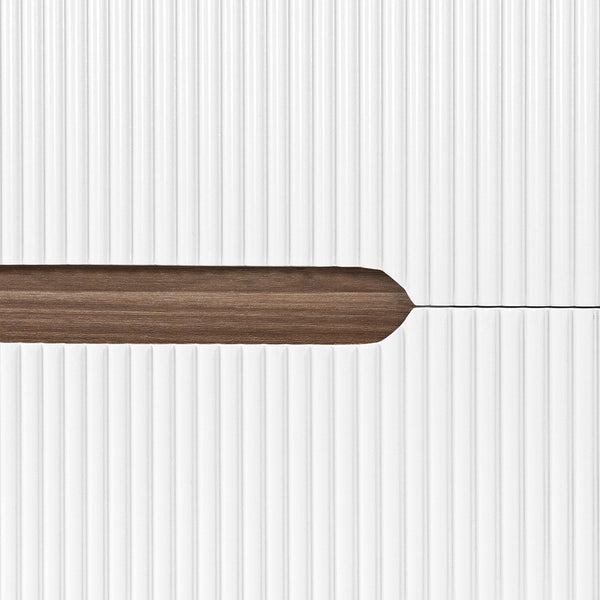 Leziter Masca chiuveta baie Trent 60 cu lavoar, 2 sertare, sunset oak-alb
