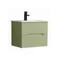Leziter Masca chiuveta baie Trent 60 cu lavoar, 2 sertare, verde deschis