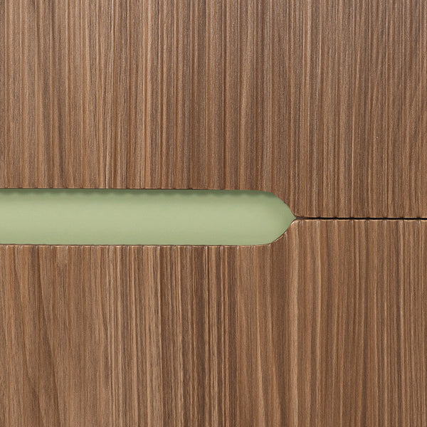 Leziter Trent 60 dulap de baie inferior cu chiuvetă ceramică (2 sertare) verde fistic - stejar apus de soare