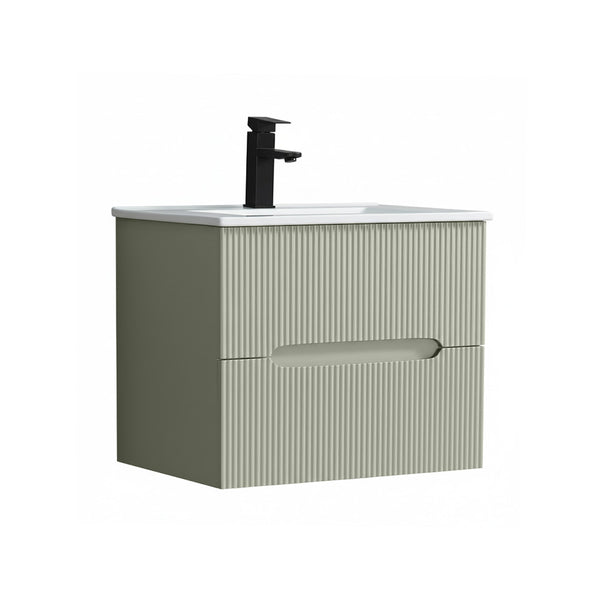 Leziter Masca chiuveta baie Trent 60 cu lavoar, 2 sertare, verde