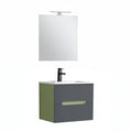 Leziter Trent mobilier de baie 60 cm chiuvetă ceramică (2 sertare) cu oglindă 60x80 cm verde fistic-gri antracit