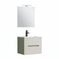 Leziter Set mobilier baie Trent 60 cu lavoar, oglinda, 2 sertare, 60x80 cm, verde-alb