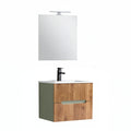 Leziter Trent mobilier de baie 60 cm chiuvetă ceramică (2 sertare) cu oglindă 60x80 cm stejar verde măslin-sunset
