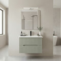 Leziter Set mobilier baie Trent 60 cu lavoar, oglinda, 2 sertare, 60x80 cm, verde