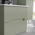 Leziter Set mobilier baie Trent 60 cu lavoar, oglinda, 2 sertare, 60x80 cm, verde
