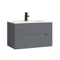 Leziter Masca chiuveta baie Trent 80 cu lavoar, 2 sertare, gri antracit
